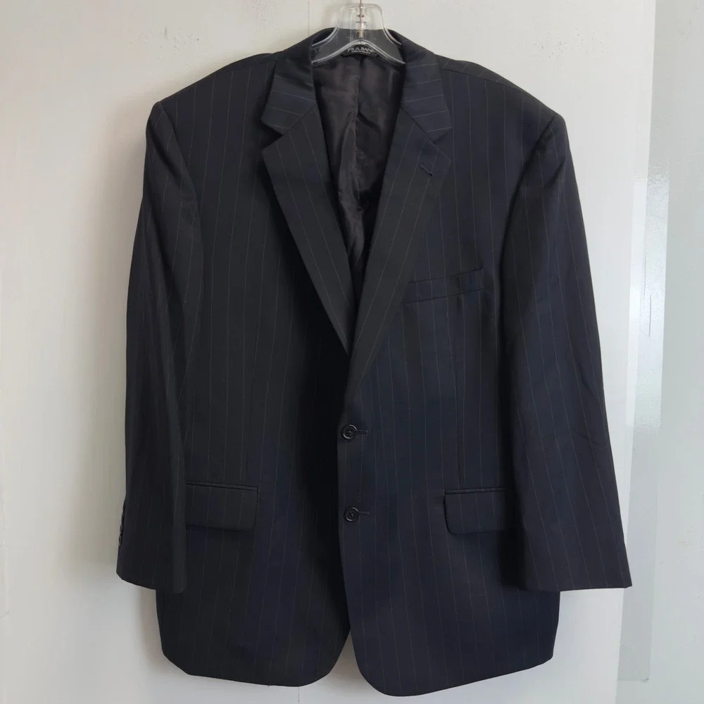 Jos A Bank Signature Collection Mens 46S Navy Pinstripe‎ Wool Suit Gordon 40X28